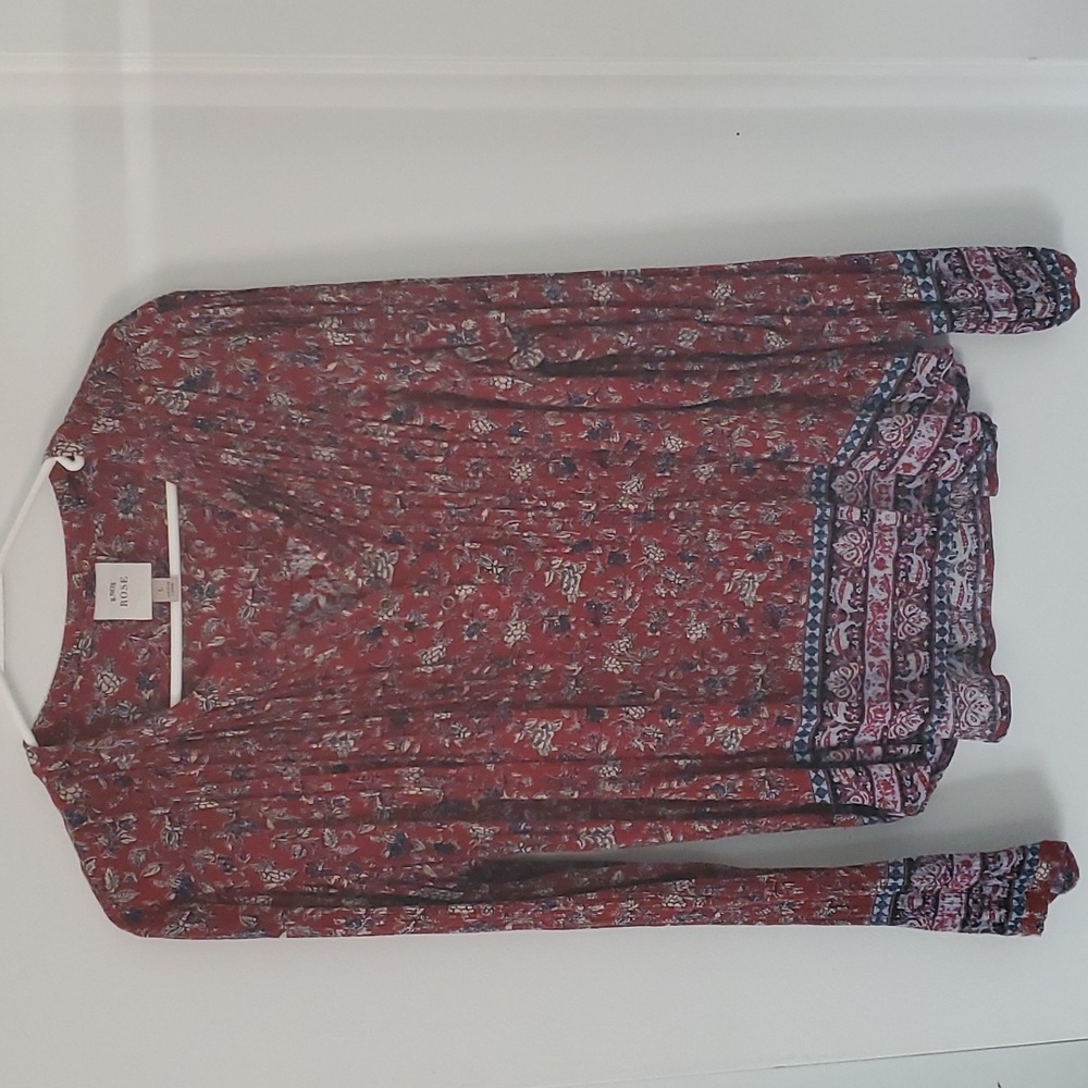Knox Rose Size:L  Women's red print shirt